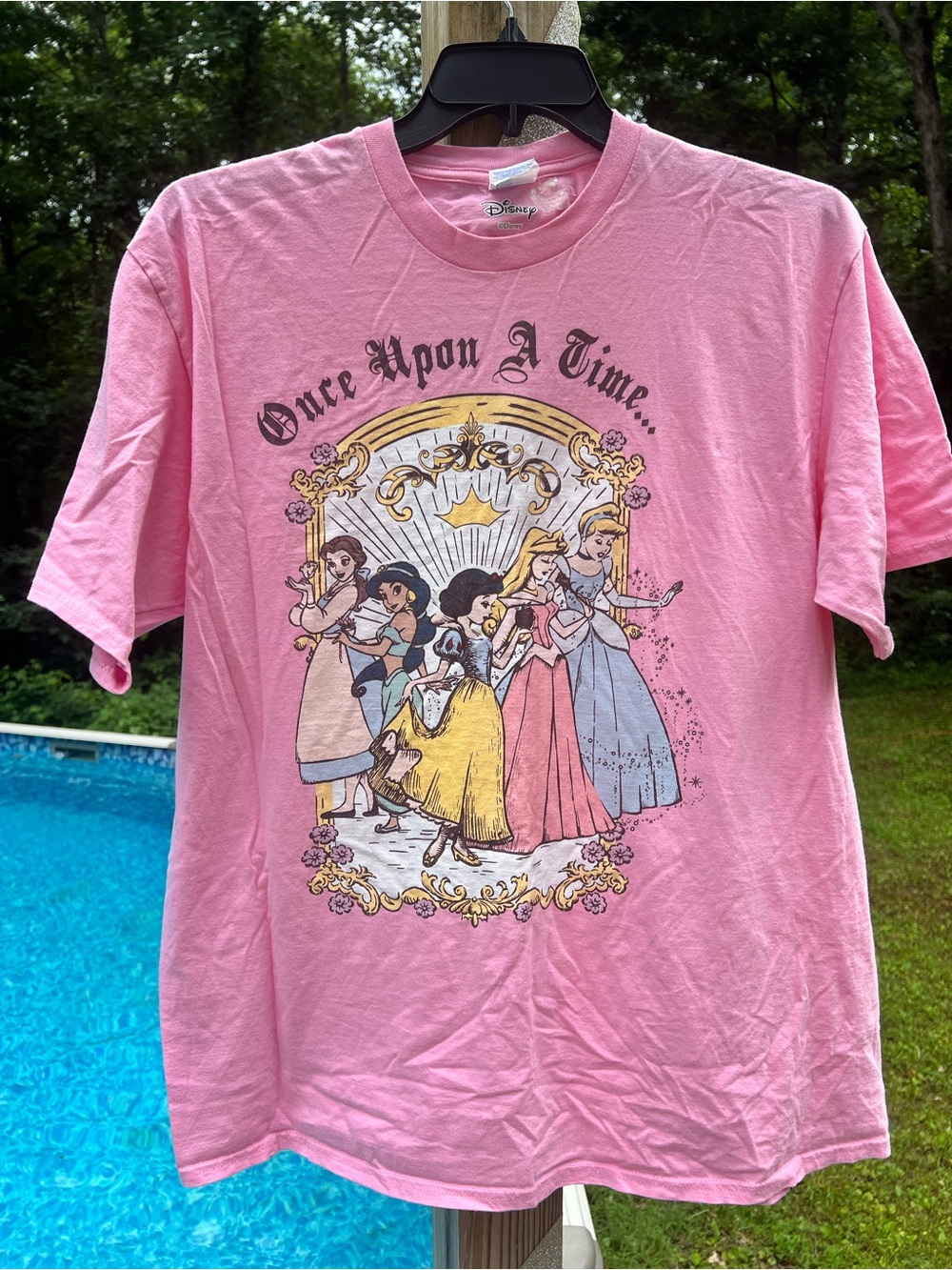 Disney Pink Princess Graphic Tee with Black Script